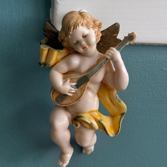 3 Vintage Fontanini Lello Simonelli Musical Cherub Angels Ornaments Italy - Picture 4 of 14